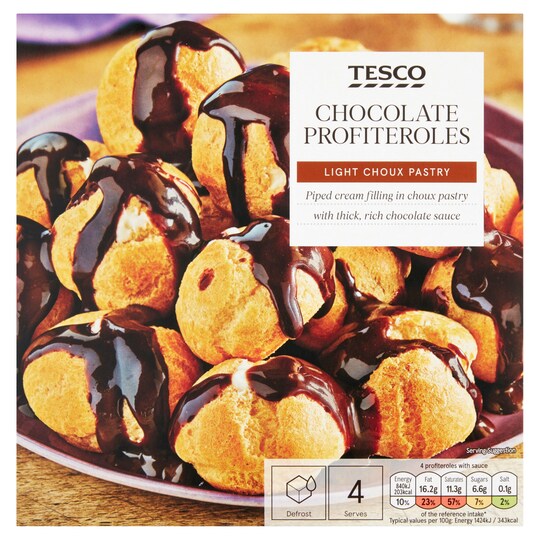 Tesco Chocolate Profiteroles 235G Tesco Groceries