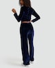 image 3 of OH ME OH MY Velvet Wide Leg Joggers in Navy