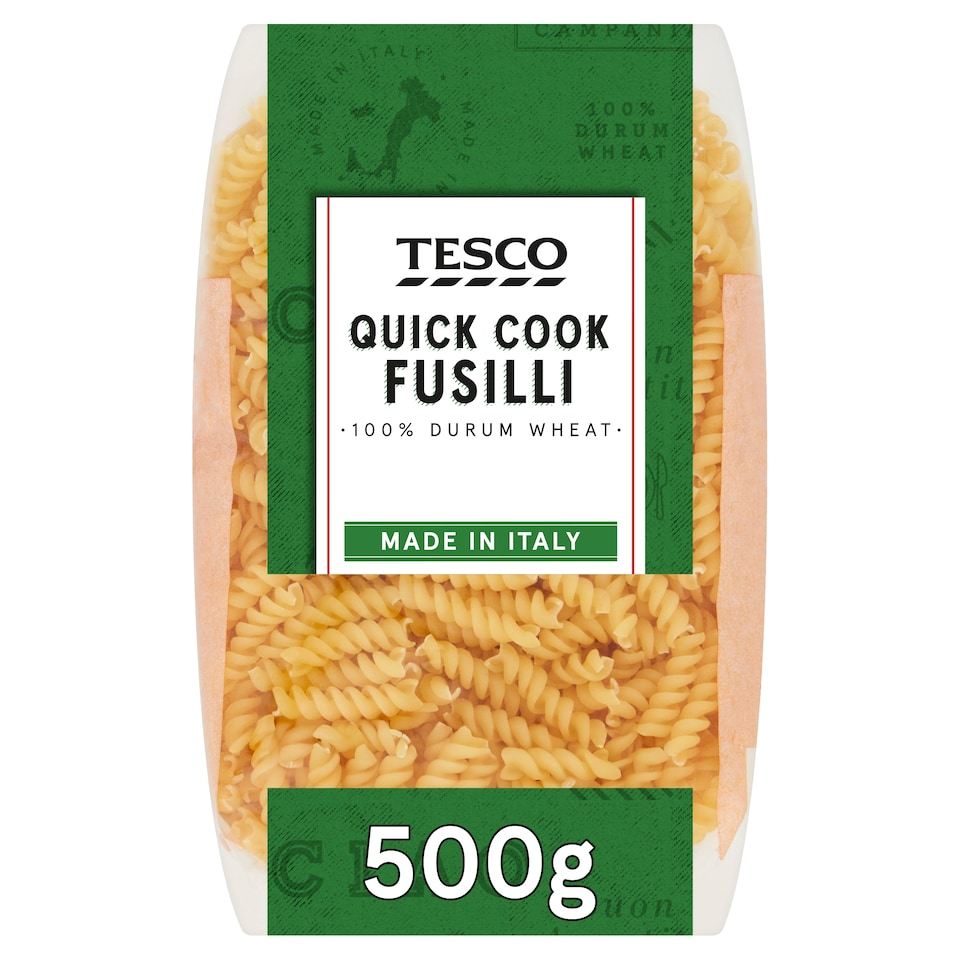 Tesco Quick Cook Fusilli Pasta 500G