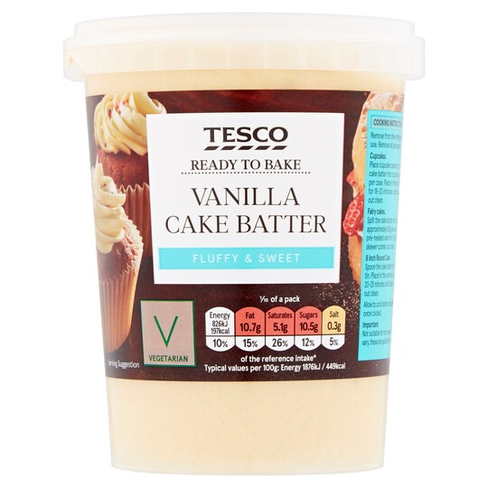 Tesco Ready To Bake Vanilla Cake Batter 500G Tesco Groceries