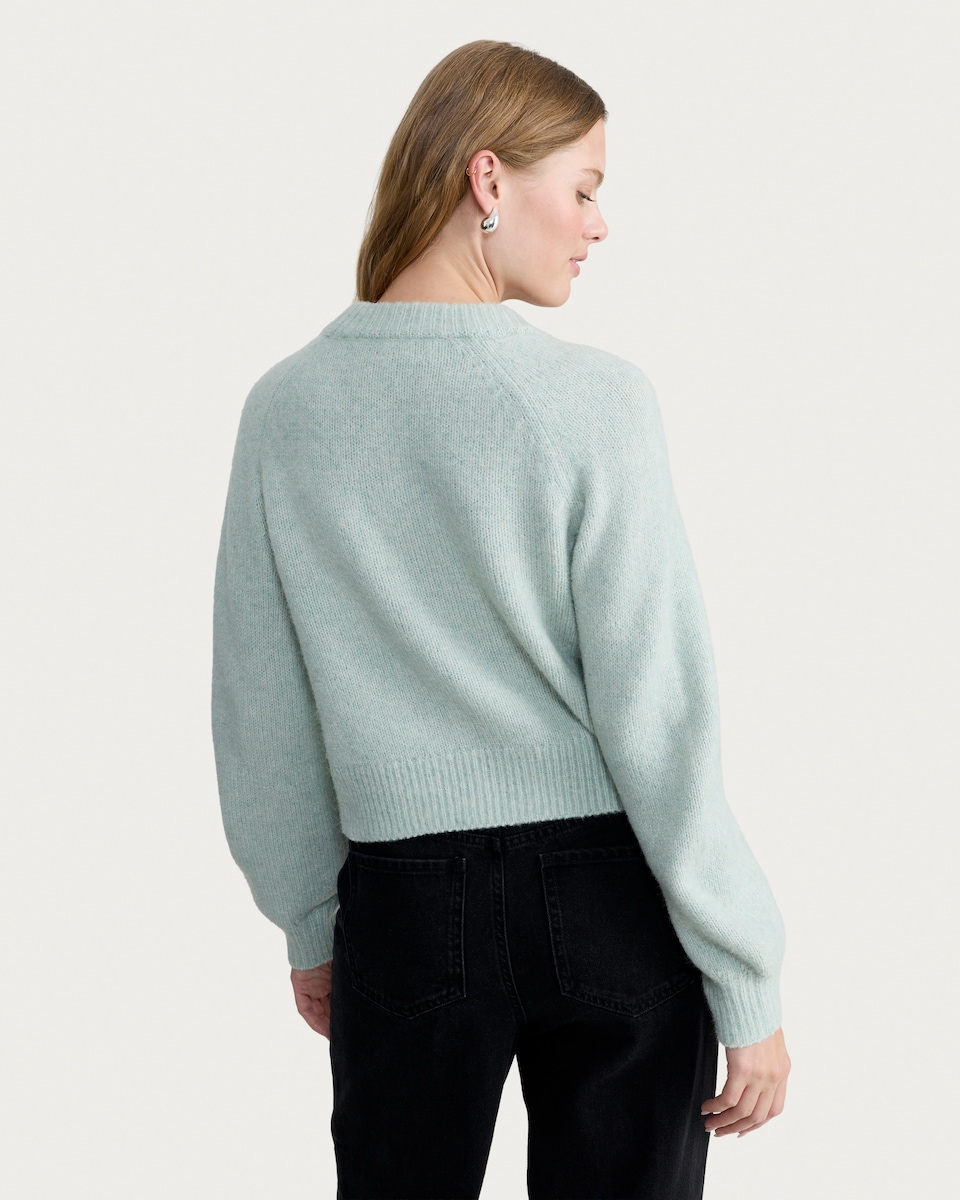 image 1 of F&F Knitted V Neck Jumper in Green