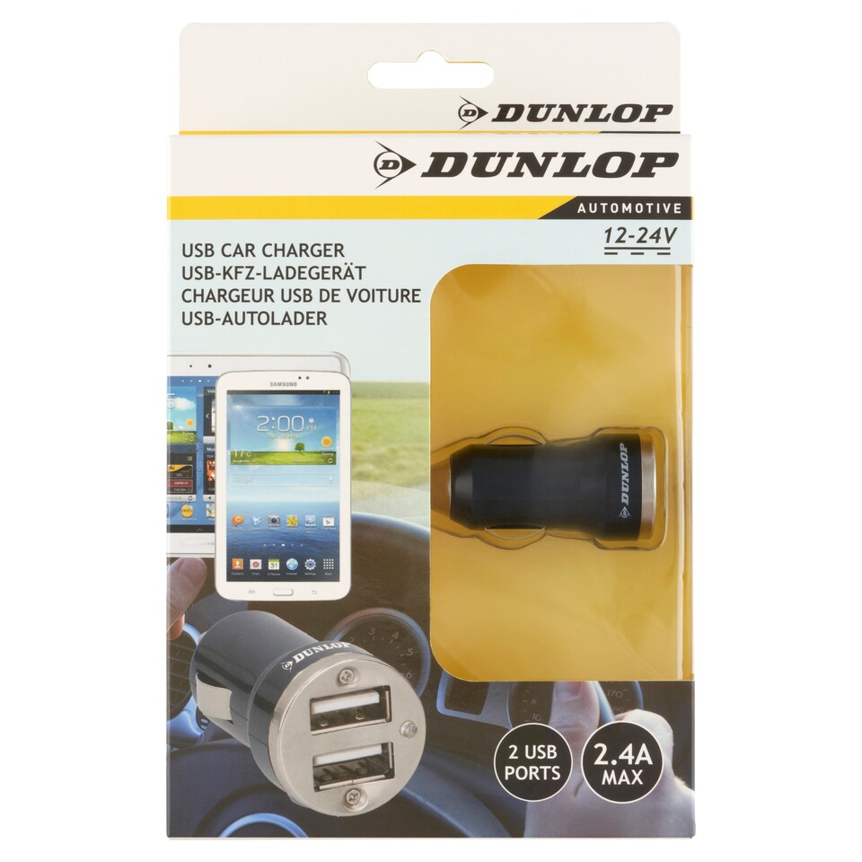 Dunlop Automotive USB Car Charger 12-24V