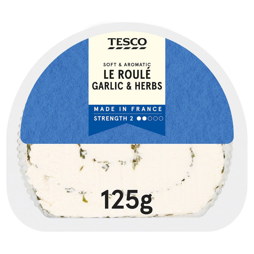 TESCO FRENCH LE ROULE GARLIC AND HERBS SOFT CHEESE 125 g