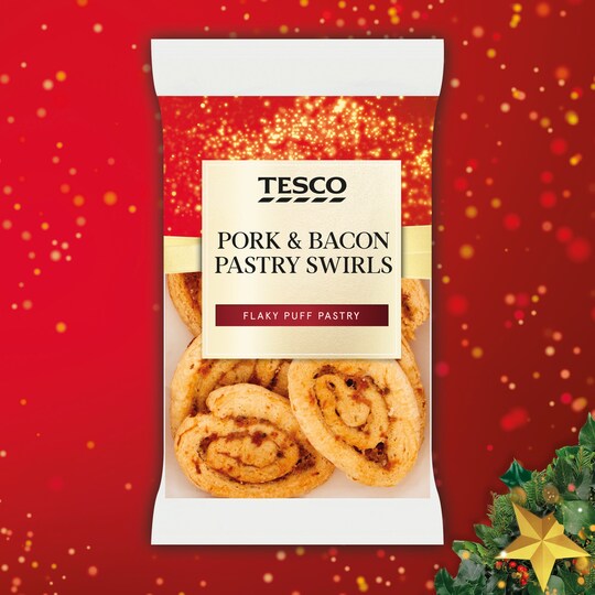Tesco Pork And Bacon Pastry Swirls 140G Tesco Groceries