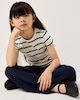 image 1 of F&F Girls Textured Wide Leg Trousers in Navy