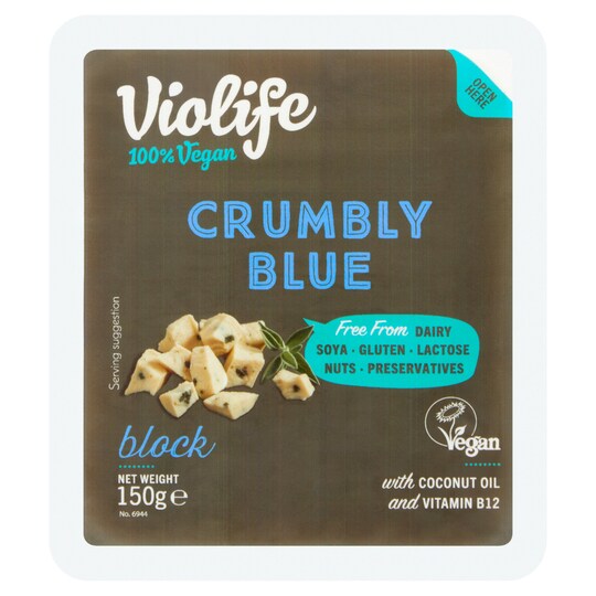 Violife Vegan Crumbly Blue Block 150G Tesco Groceries