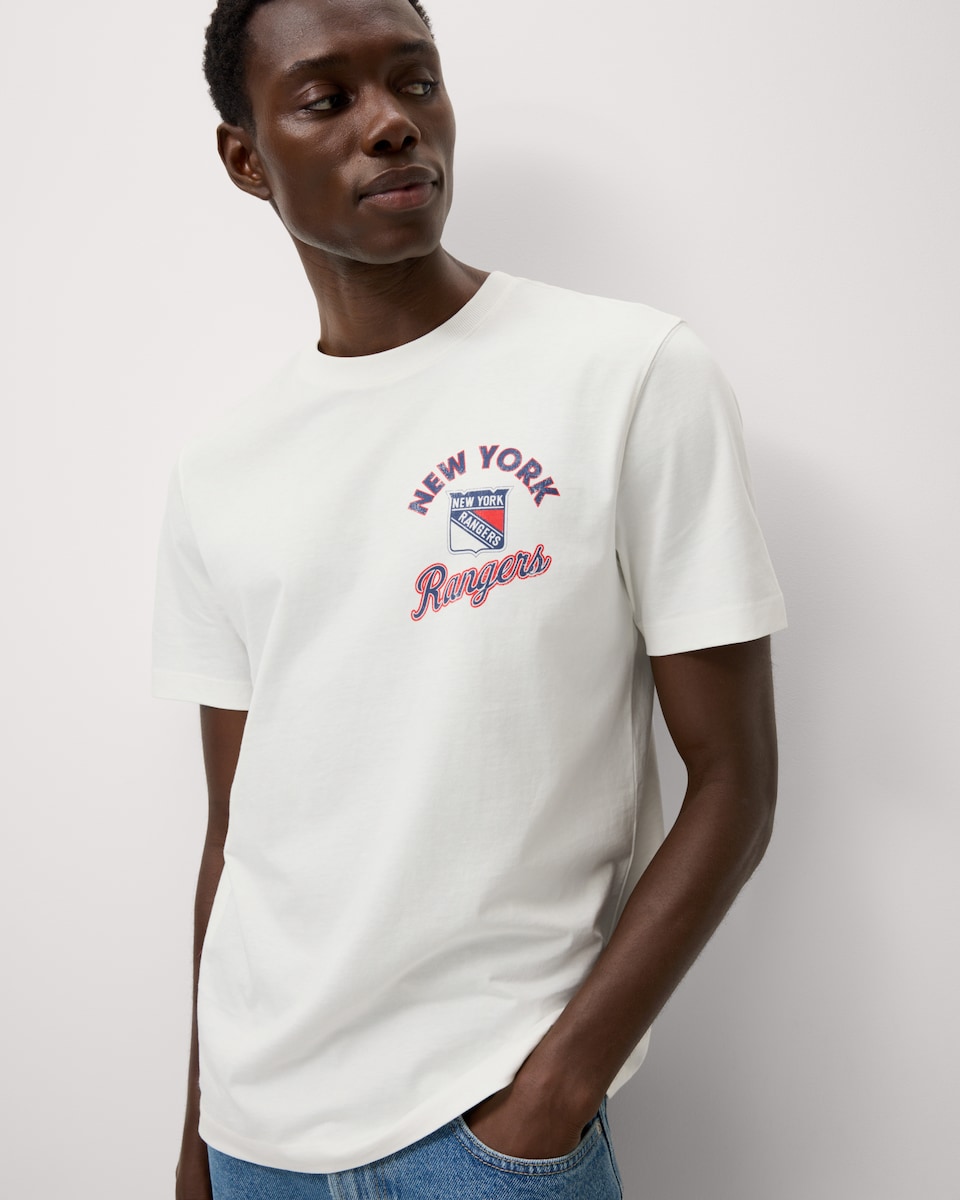 image 1 of NHL Pure Cotton New York Rangers T-Shirt in Ecru