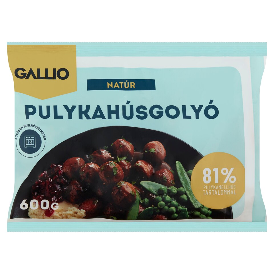 Gallio gyorsfagyasztott, natúr pulykahúsgolyó 600 g  1. kép