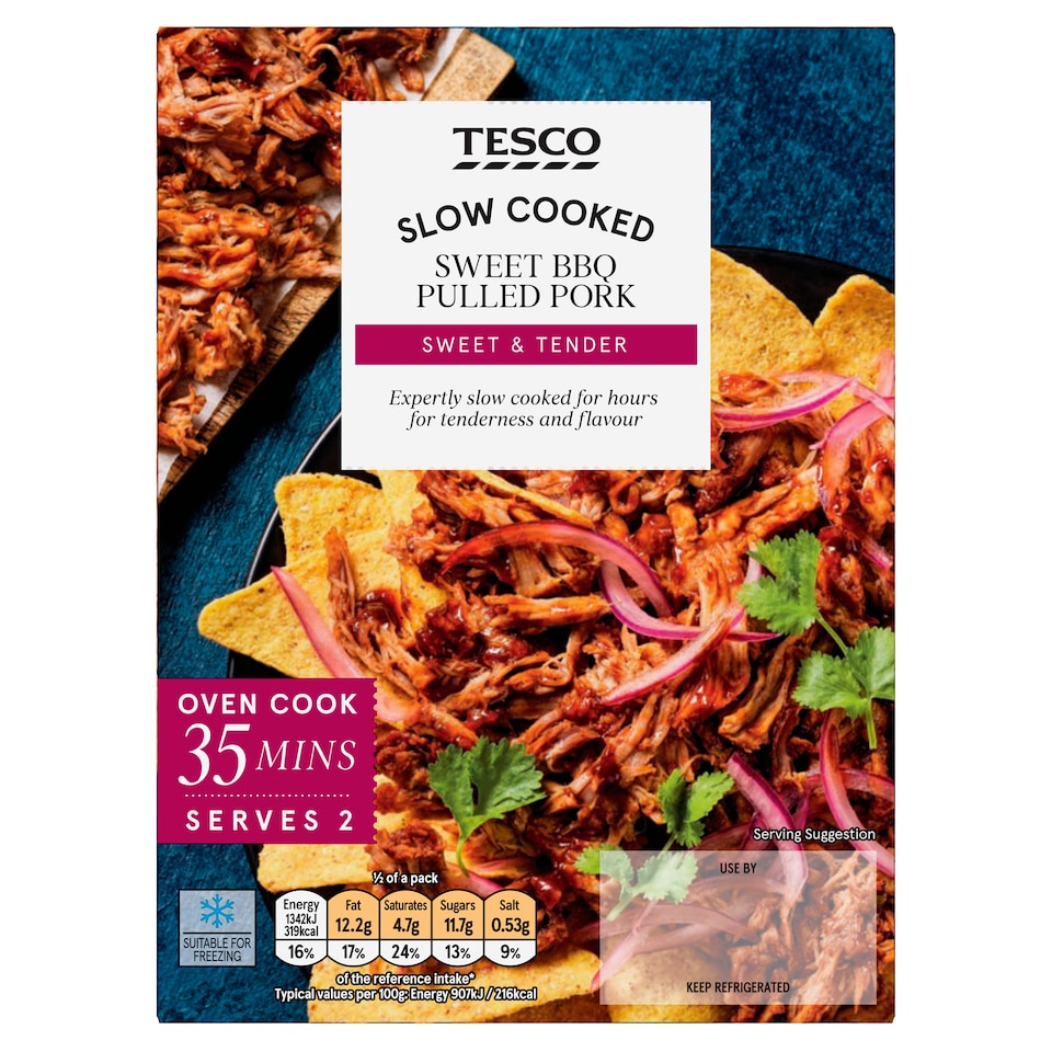 Tesco Slow Cooked Sweet BBQ Pulled Pork 410g 