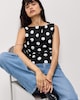 image 2 of F&F Polyamide Polka Dot Vest in Multi Black