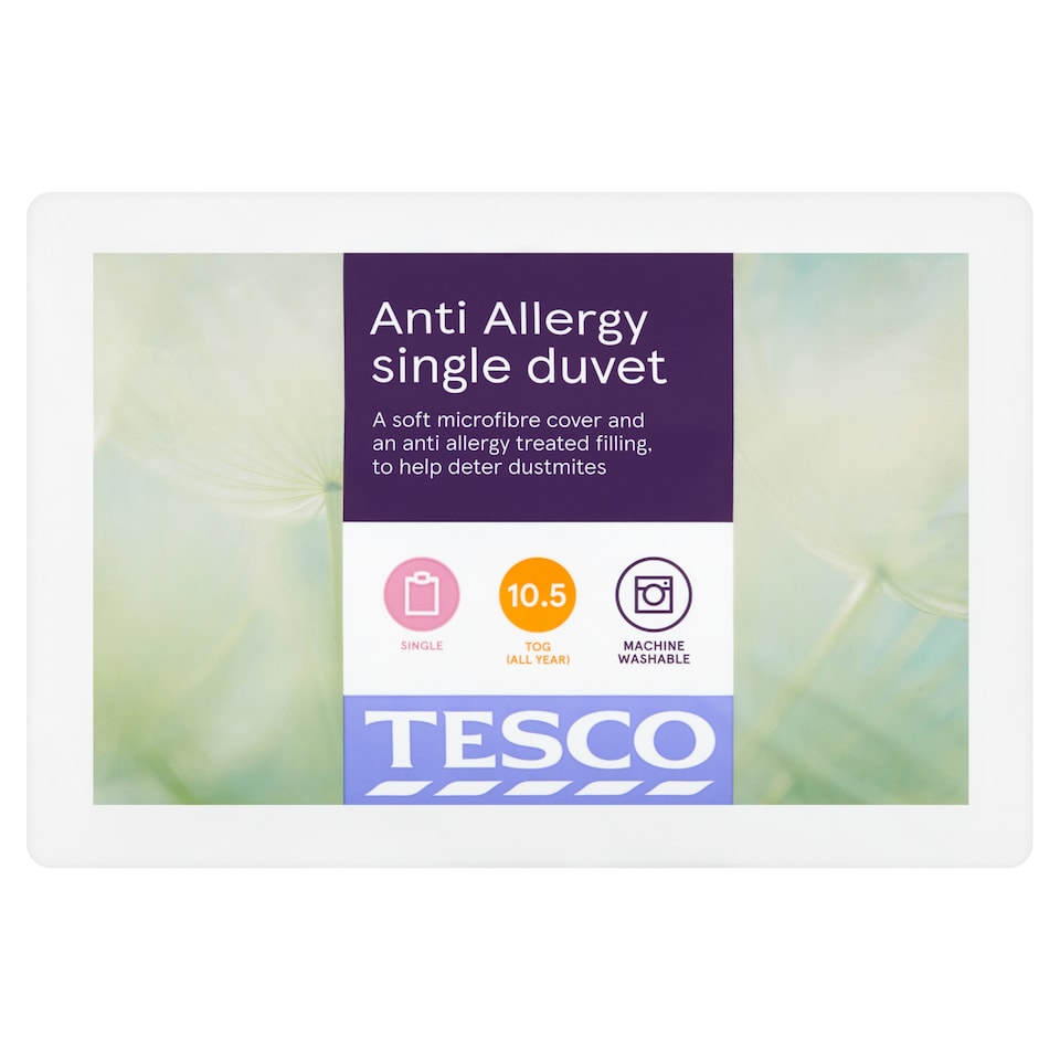 Tesco Anti Allergy 10.5 Tog Duvet Single