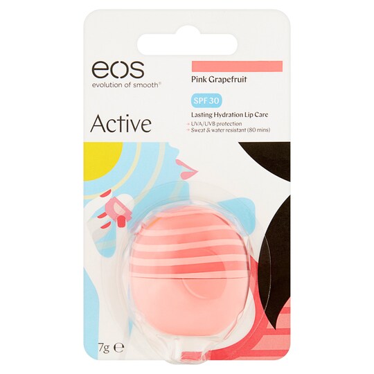 Eos Active Spf30 Pink Grapefruit Lip Balm 7G Tesco Groceries