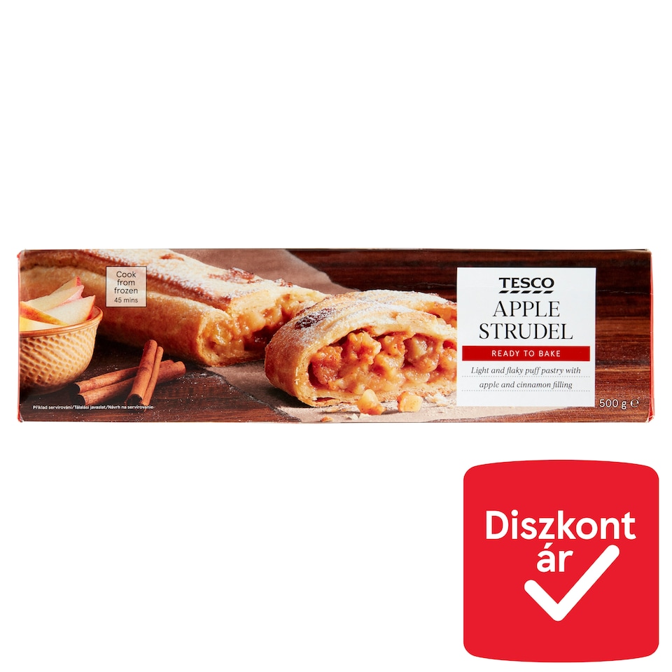 Tesco gyorsfagyasztott, leveles rétes almás-fahéjas töltelékkel 500 g