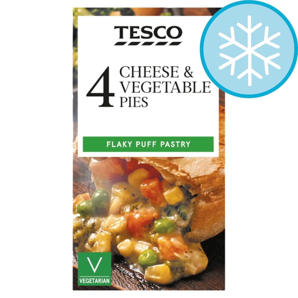Tesco 4 Cheese & Vegetable Pies 568G