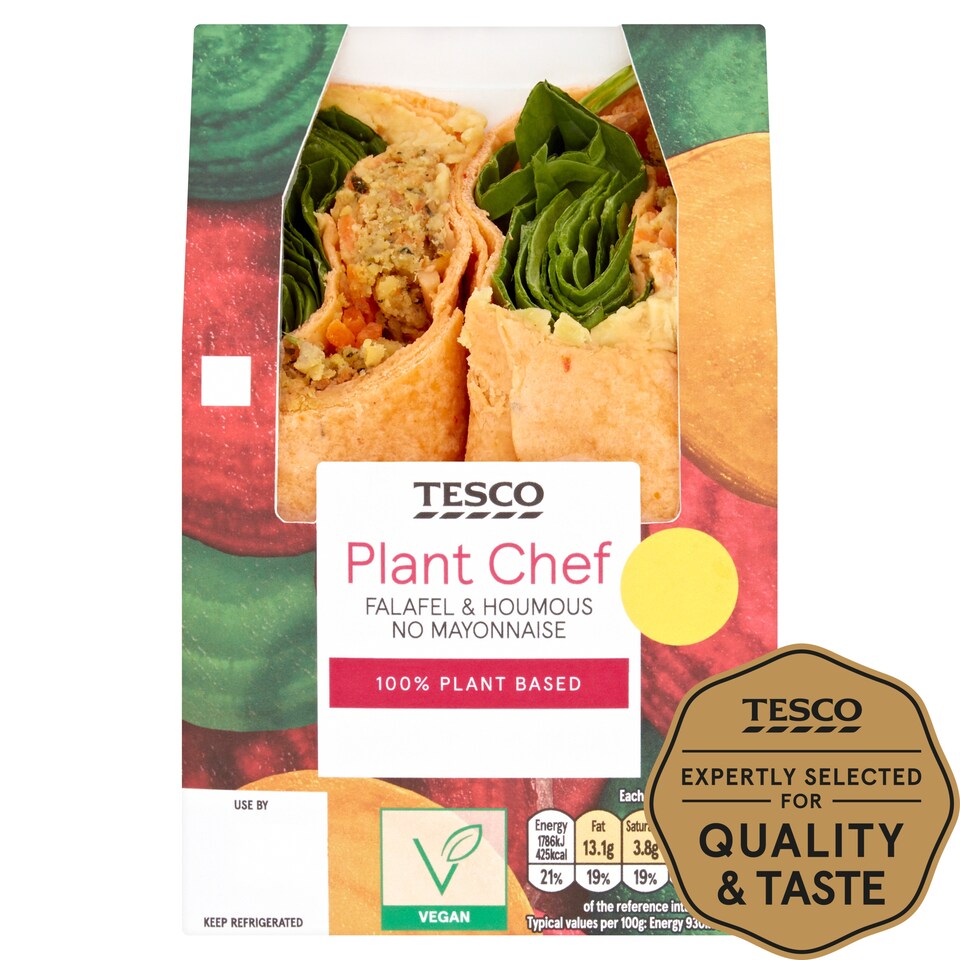Tesco Plant Chef Falafel Houmous Wrap