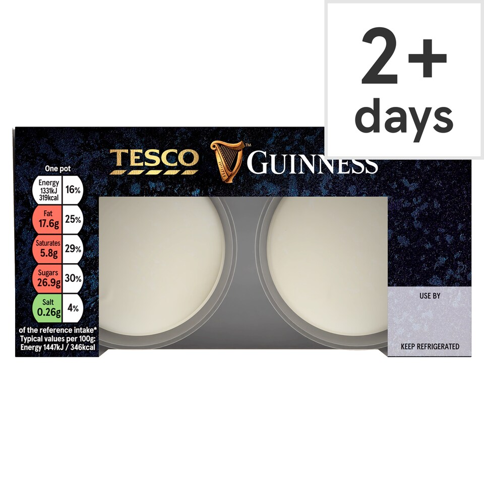 Tesco Chocolate & Guinness Brownie Pots 2 x 92g