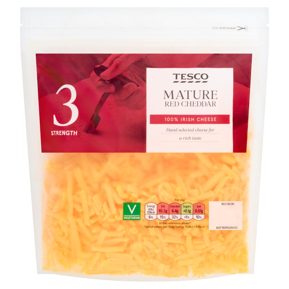 Tesco Grated Mature Red Cheddar 250g