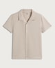 image 4 of F&F Boys Cotton Rich Textured Short Sleeved Shirt in Stone