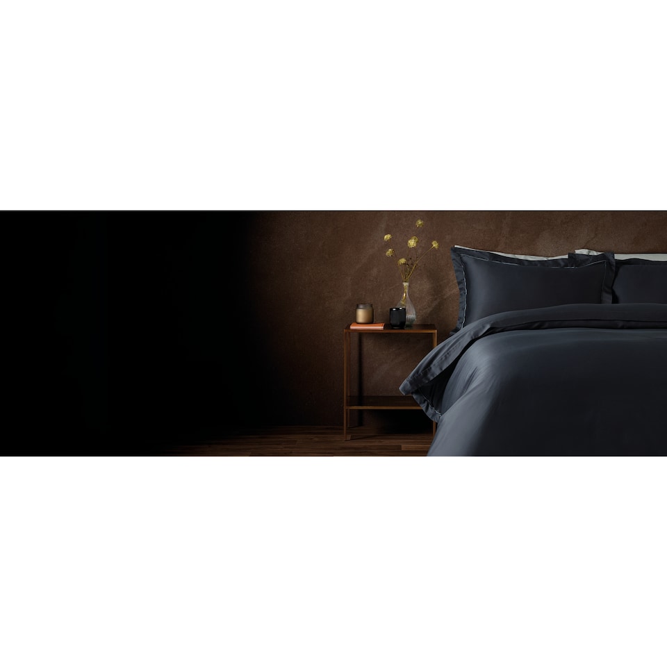 image 1 of F&F Home Hotel Navy Stitch Oxford Edge Duvet Cover Set King