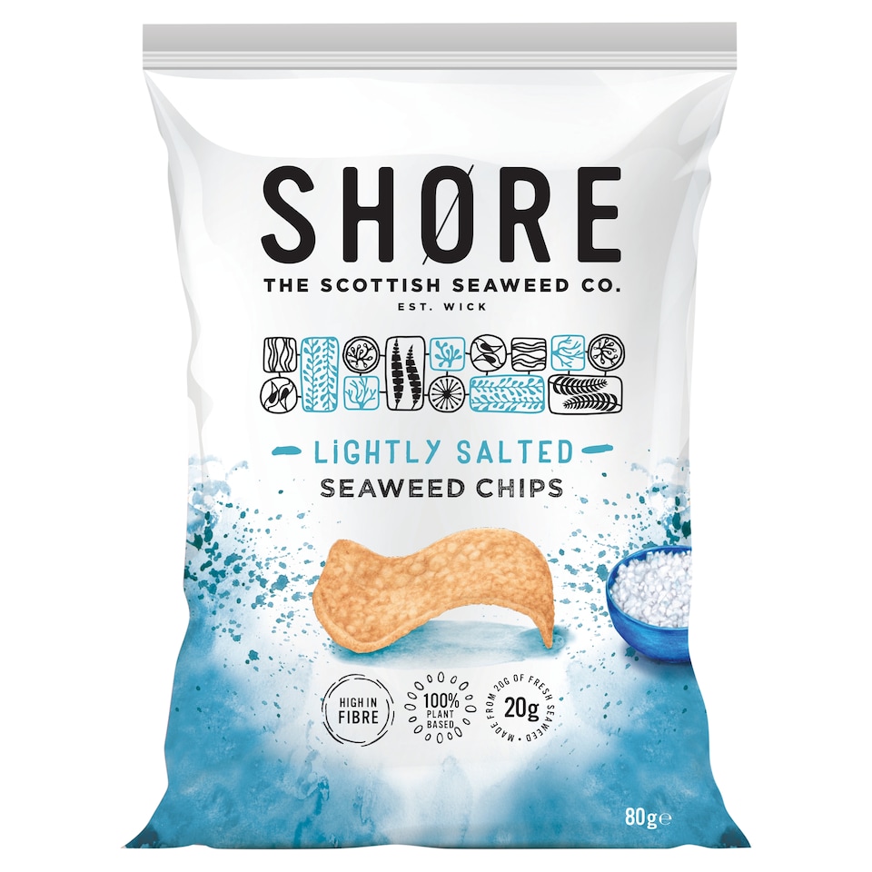 Shore The Scottish Seaweed Co. Lightly Salted Seaweed Chips 80g