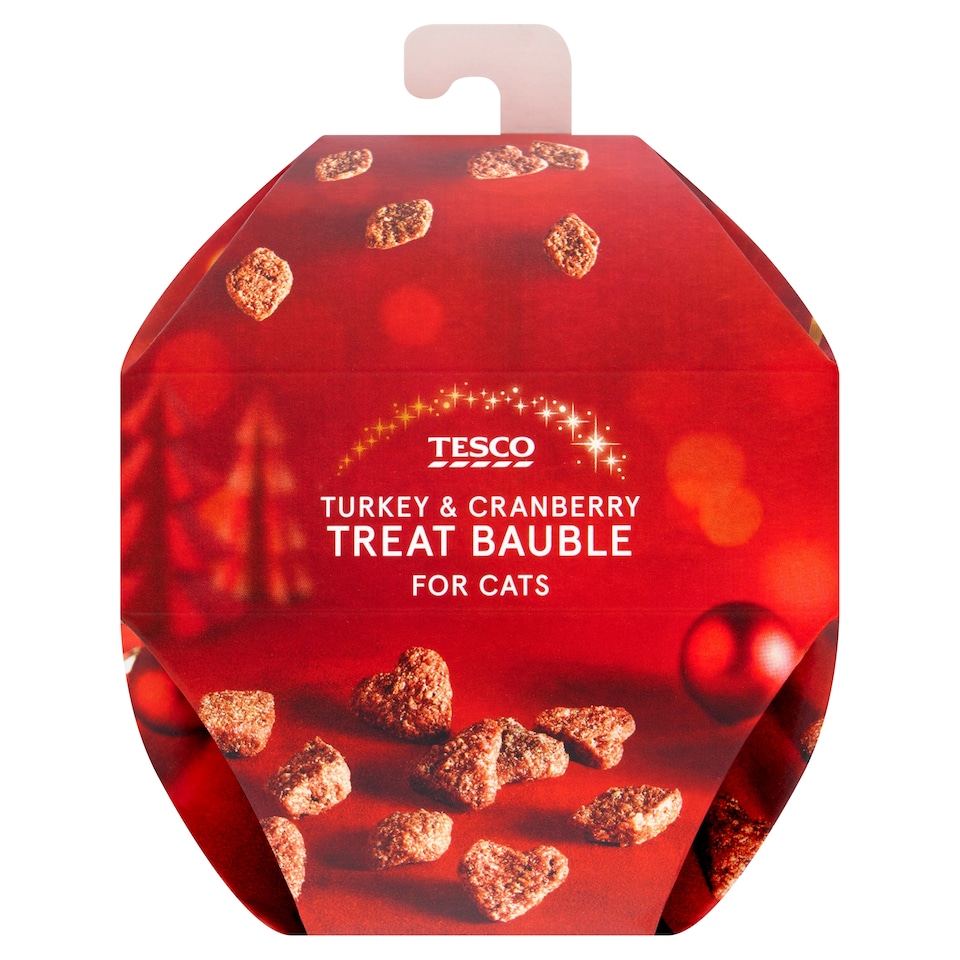 Tesco Turkey and Cranberry Treat Bauble for Cats 150g