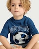 image 2 of F&F Boys Pure Cotton Football Goals T-Shirt in Navy