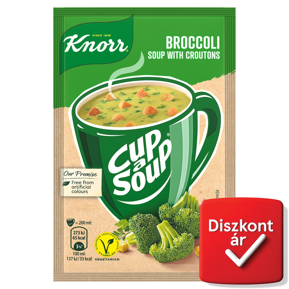 Knorr Cup a Soup instant brokkolikrémleves zsemlekockával 16 g