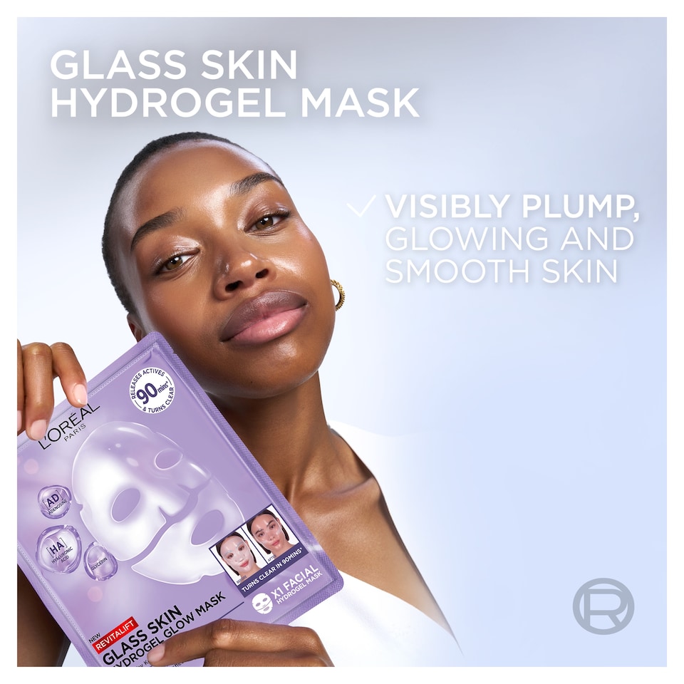image 1 of L'Oreal Paris Revitalift Glass skin Hydrogel glow mask