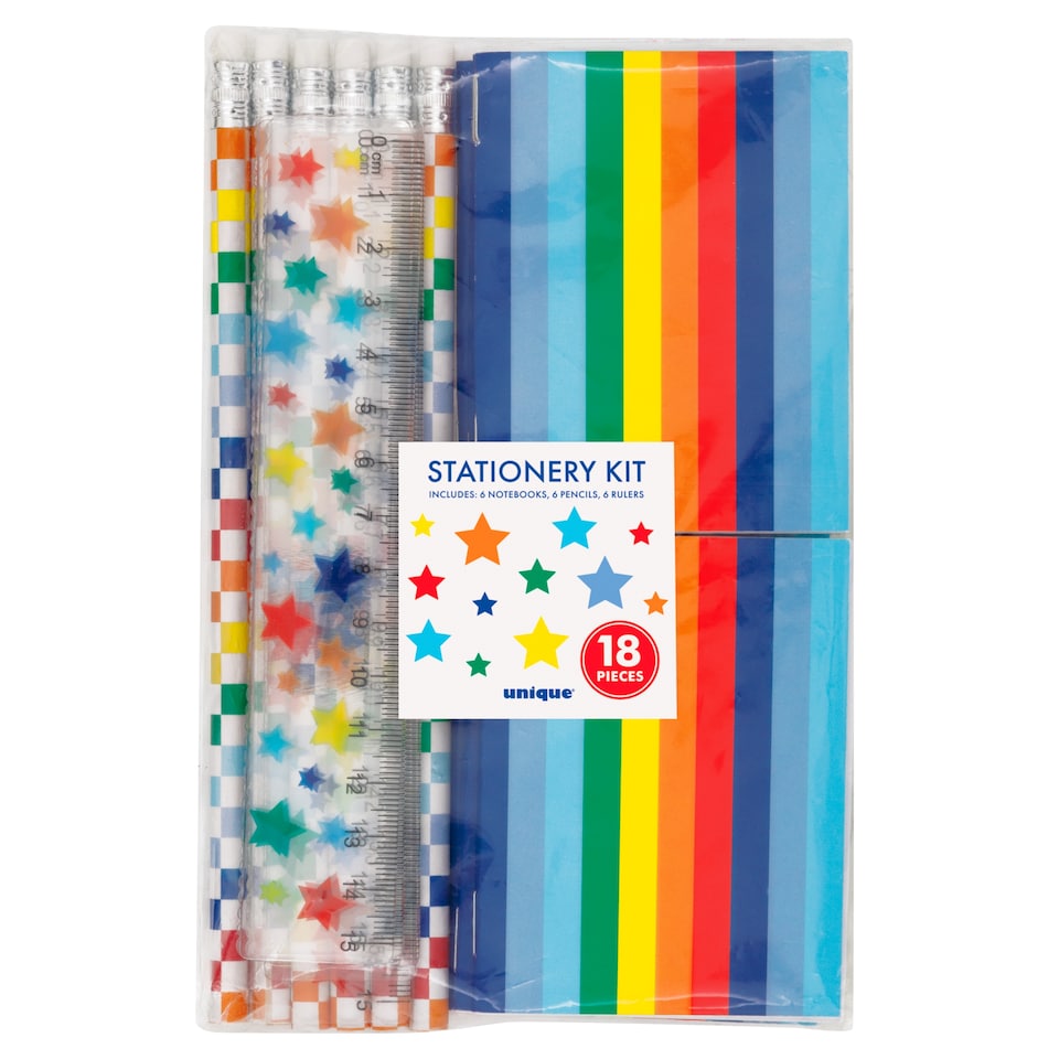 image 1 of Rainbow Stripe Stationery Bumper Pack 18pk