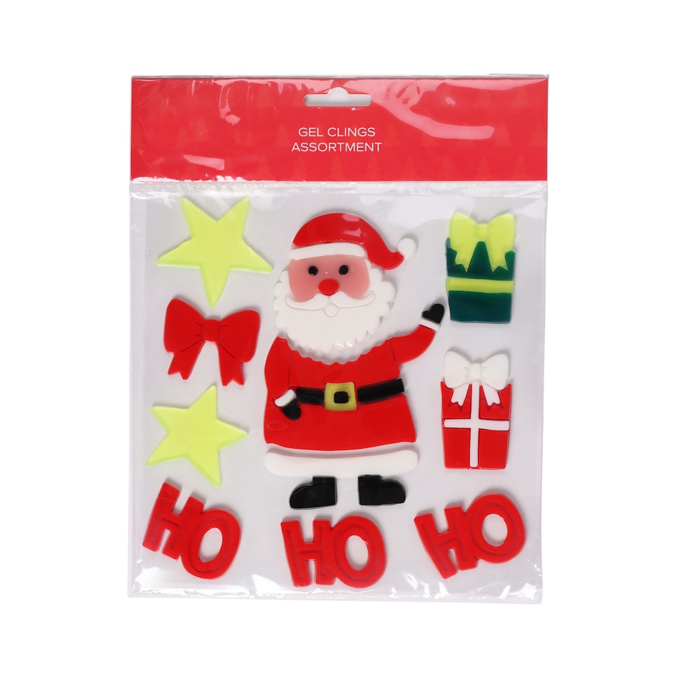 image 1 of IG Design Gingerbread Gel Cling Christmas Decoration Assortment