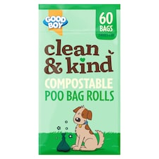 Good Boy Clean & Kind Compostable Dog Poo Bag Rolls 60 Pack