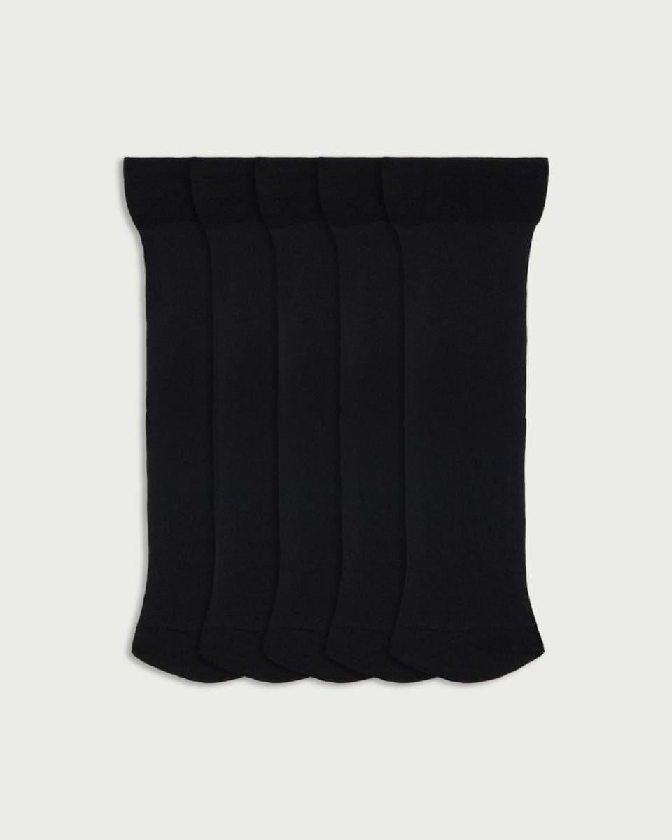 F&F 5-Pack 15 Denier Opaque Knee High Socks in Black