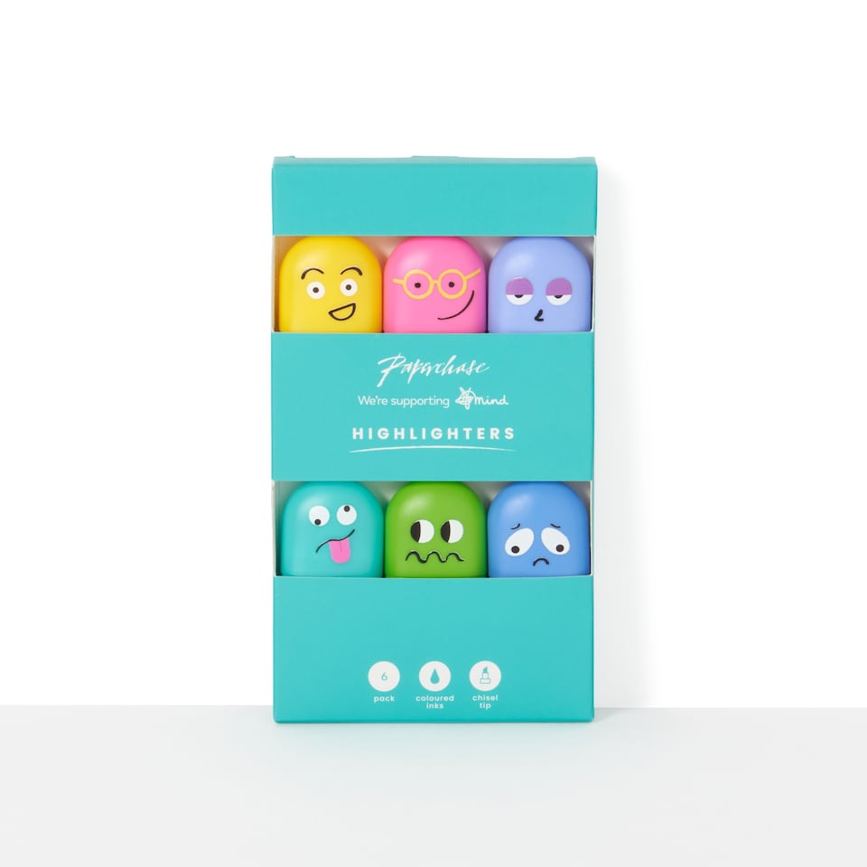 image 1 of Paperchase x Mind Emotions 6 Pack Highlighters