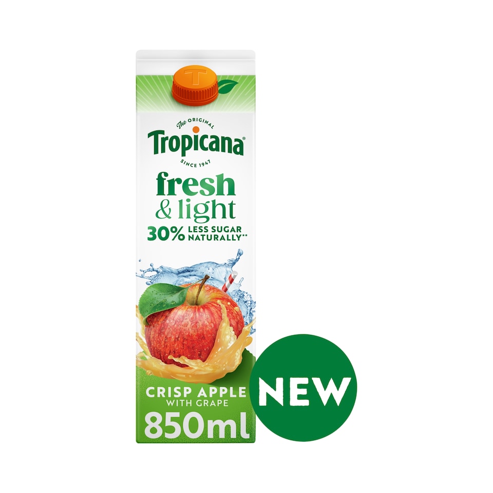 image 1 of Tropicana Fresh & Light Crisp Apple juice Drink 850ml