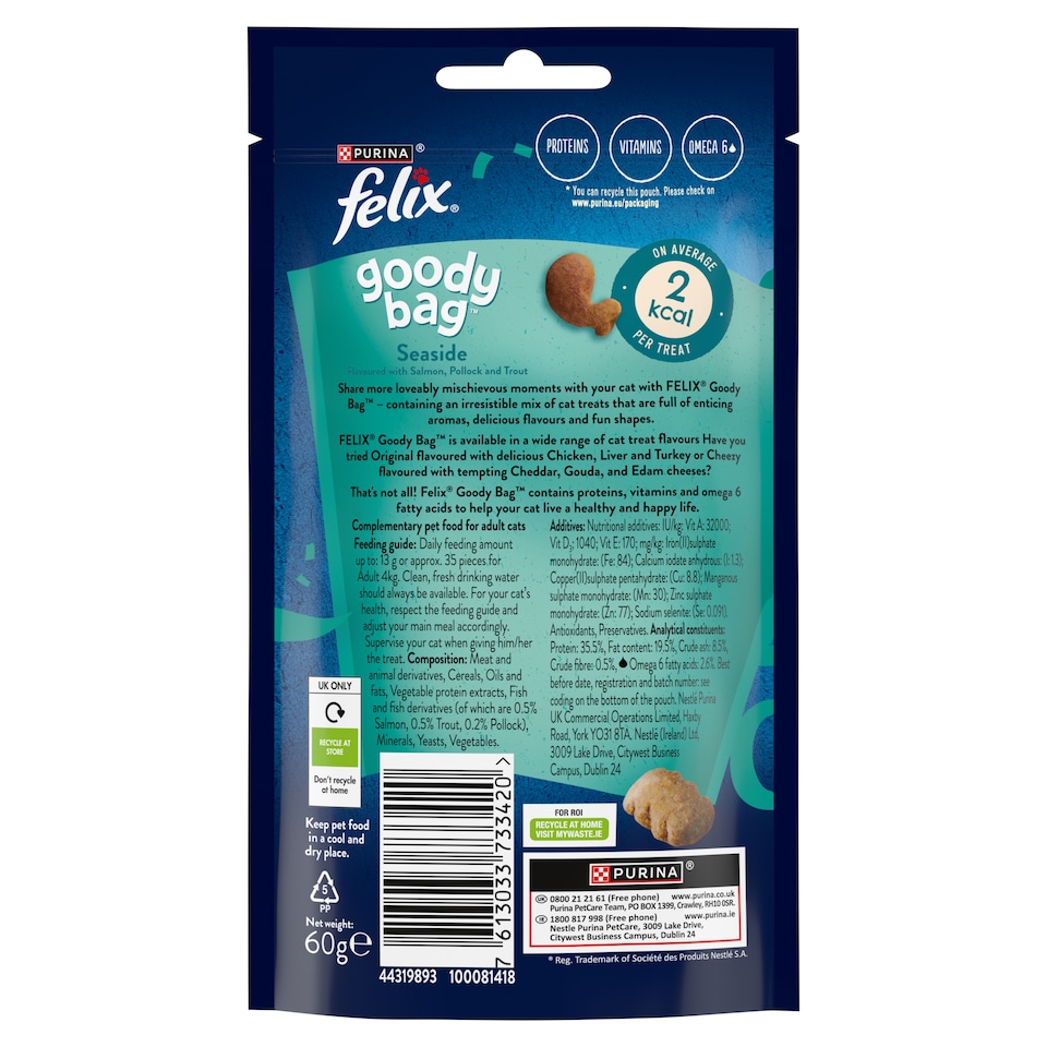 image 1 of Felix Goody Bag Cat Treats Seaside Mix 60G