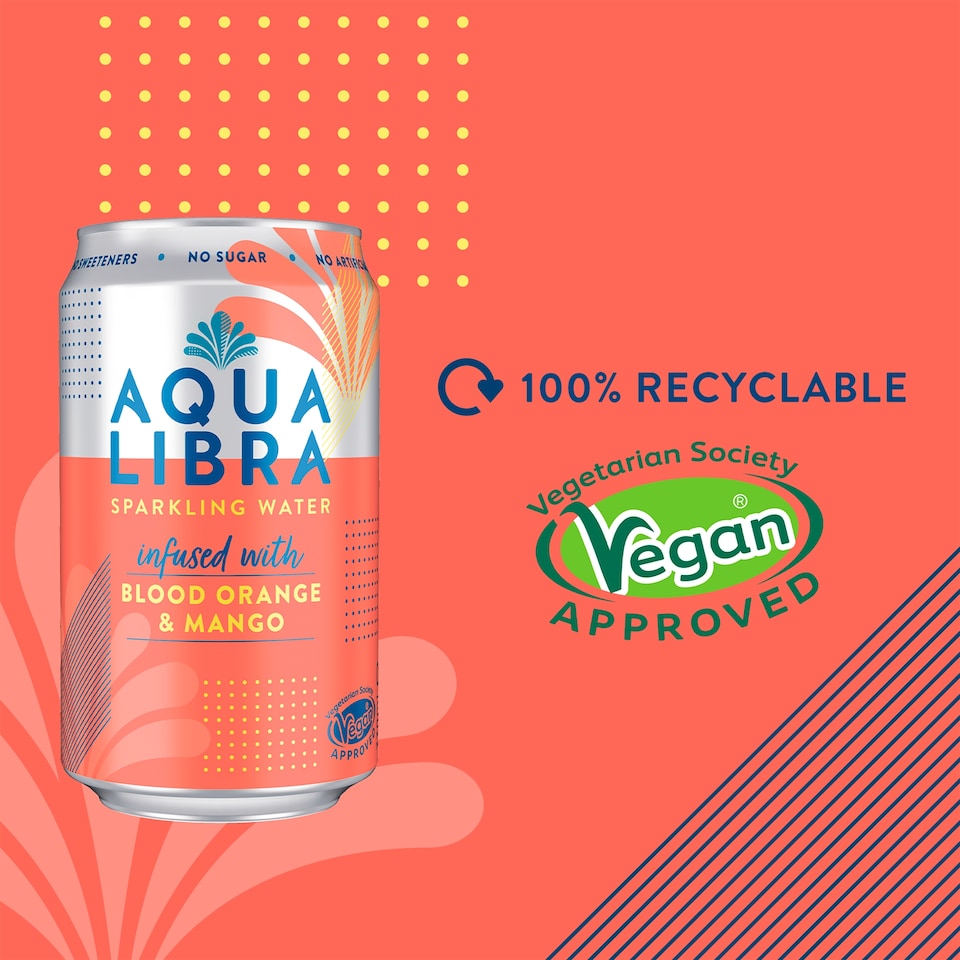 image 1 of Aqua Libra Sparkling Blood Orange & Mango 4X330ml