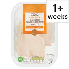 Tesco 2 Cooked Skinless Chicken Breast Fillets 220G