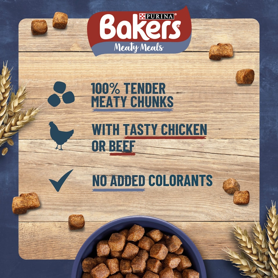 image 1 of Bakers Meaty Meals Adult Dry Dog Food Chicken 2.7kg