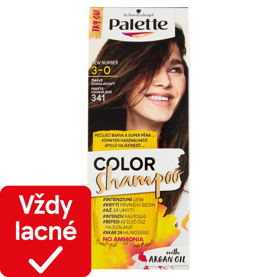 obrázok 1 z Schwarzkopf Palette Color Shampoo farba na vlasy Tmavočokoládový 3-0 (341)