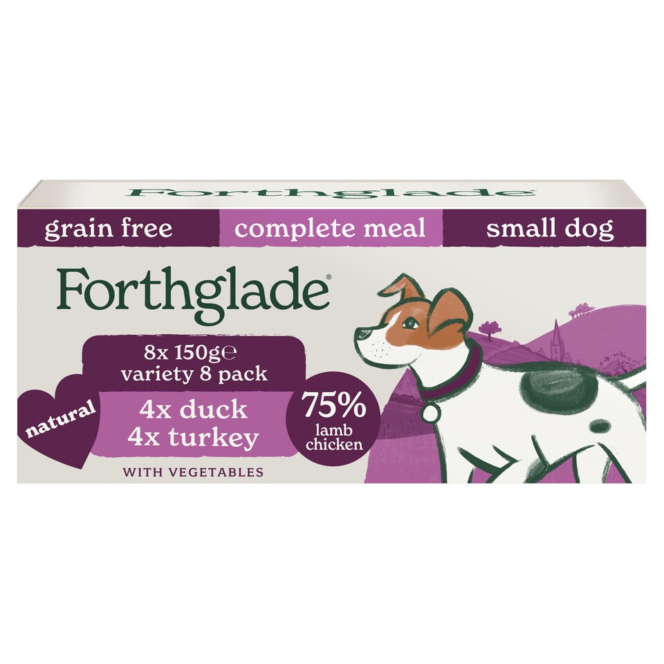 image 1 of Forthglade Grain Free Small Dog Food Duck & Turkey Variety Pack 8 x 150g