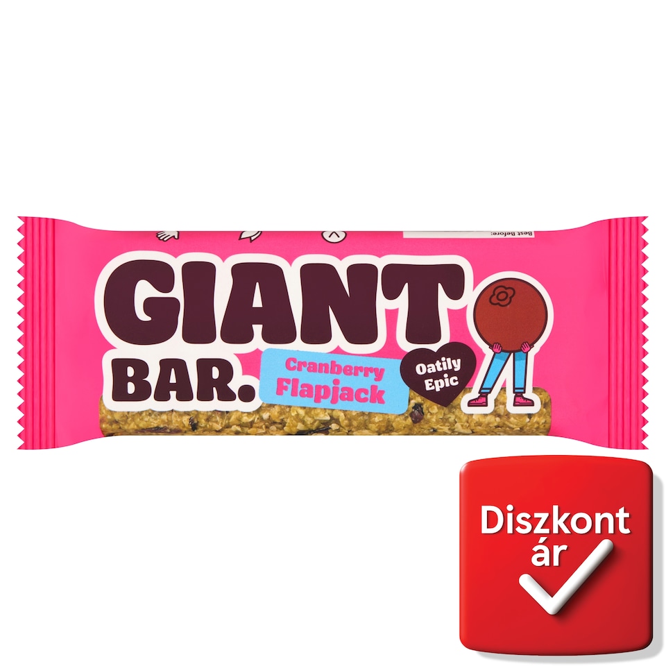 Giant Bar vörös áfonyás óriás zabszelet 90 g  1. kép