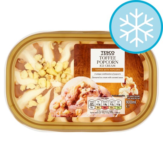 Tesco Toffee Popcorn Ice Cream 900ml Tesco Groceries