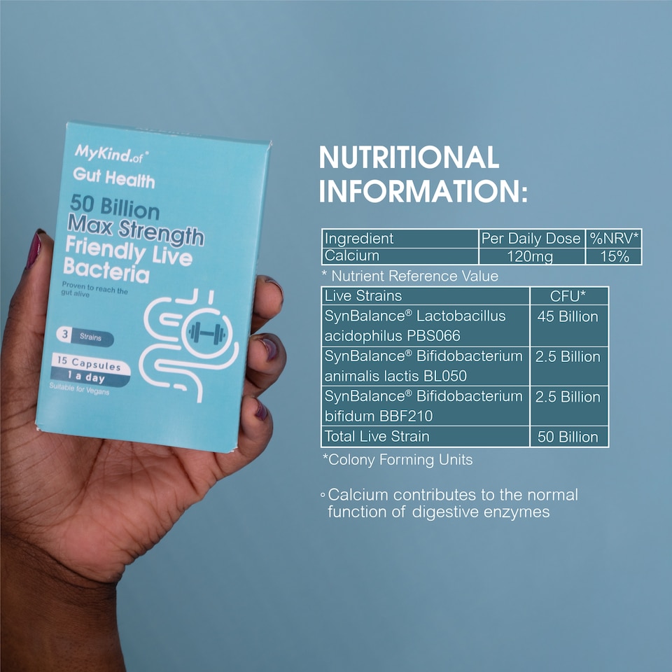 image 1 of MyKind.of  Max Strength Friendly Live Bacteria 15Capsules