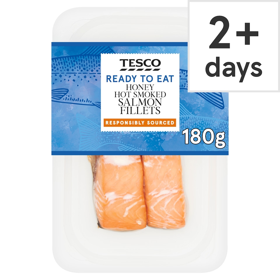 Tesco Ready To Eat Honey Hot Smoked Salmon Fillets 180g