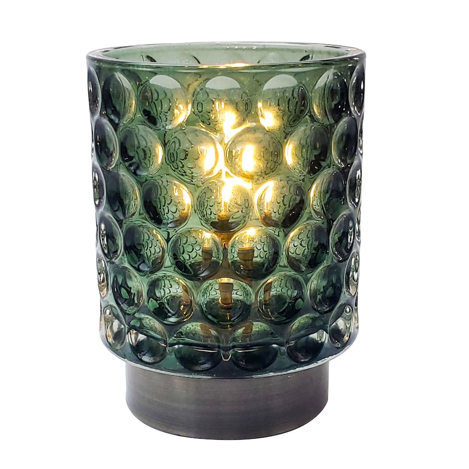 Candlelight Battery Operated Glass Table Lamp