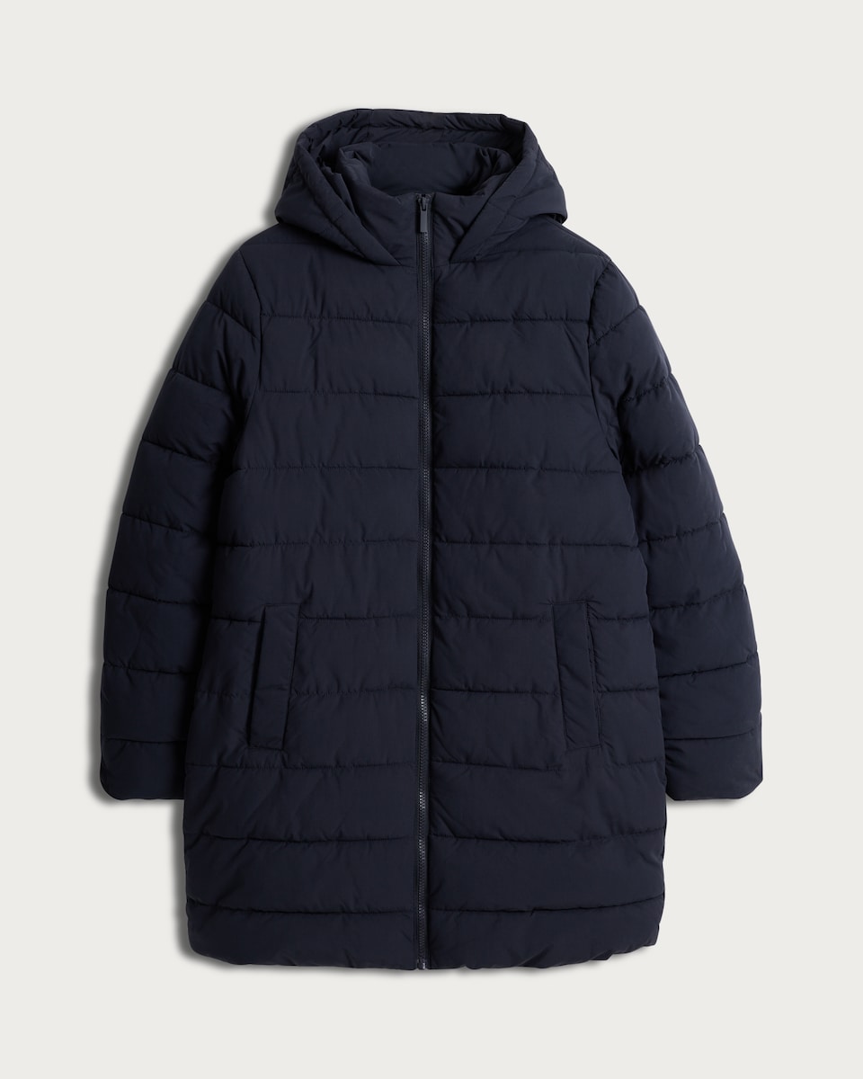image 1 of F&F Padded Hooded Shower Resistant Coat in Navy
