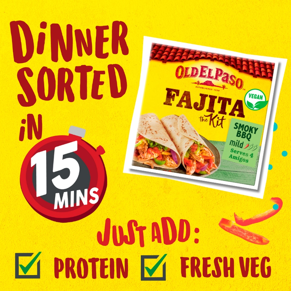 image 1 of Old El Paso Smoky Bbq Fajita Dinner Kit 500G