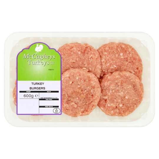 Mccaghey Turkeys Burgers 6 Pack 600G Tesco Groceries