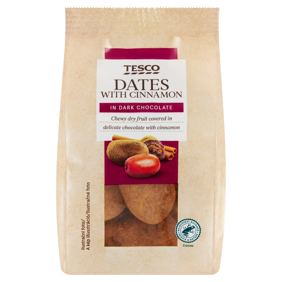 Tesco Dates with Cinnamon in Dark Chocolate 150g