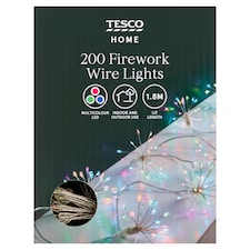 Tesco 200 Multicoloured Firework Wire LED Christmas Lights